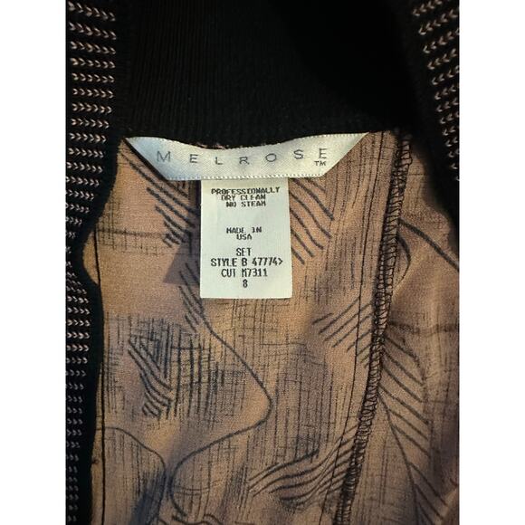 Vintage Melrose Abstract Print Retro Open Front Statement Power Blazer Size 8 - Picture 6 of 6